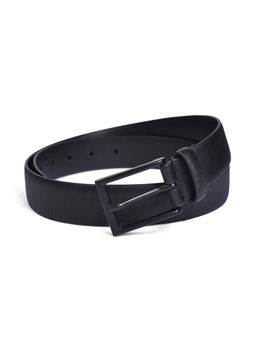 BELWABA - Genuine Italian Leather Black Mens Belt With Black Coated Finished Buckle