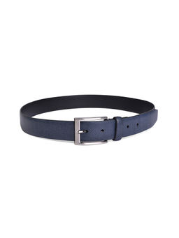 BELWABA - Genuine Italian Leather Navy Mens Belt With Nickle Finished Buckle