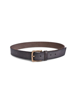BELWABA - Genuine Leather Grey Mens Belt With Antique Brass Finished Buckle