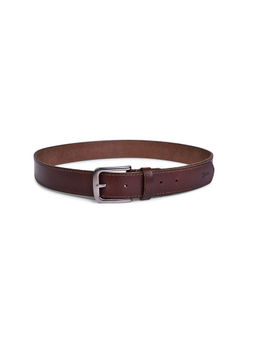 BELWABA - Genuine Leather Chocolate Brown Mens Belt With Matt Gunmetal Finished Buckle