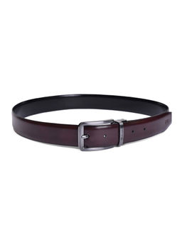 BELWABA - Genuine Leather Black And Brown Men Reversible Belt With Matt Gunmetal Finished Buckle