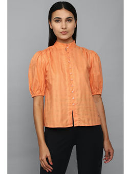 Allen Solly - Women Orange Stripe Short Sleeves Shirt