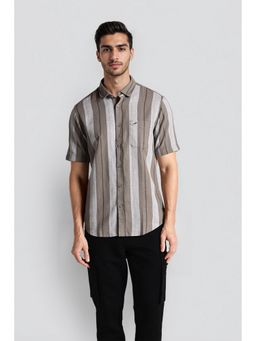 Crocodile - Half Sleeves Casual Vertical Stripes Shirt