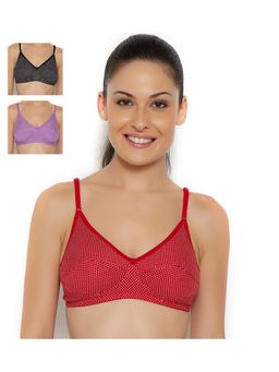 Floret - Pack Of 3 Printed T Shirt Bra - Multi-Color