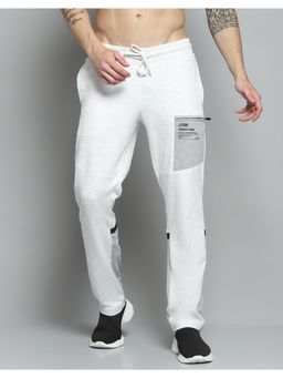 Rock.it - Mens Printed White Regular Fit Mid Rise Trackpant