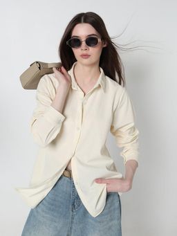 SHOWOFF - Women Cream Relaxed Fit Shirt