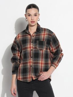 SHOWOFF - Edition Women Tartan Checks Multi Relaxed Fit Shirt