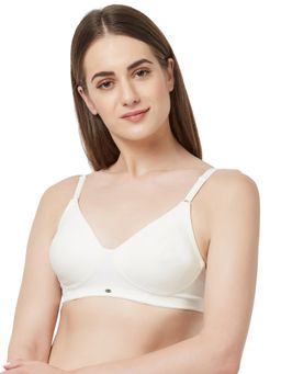 SOIE - Women's Full Coverage Seamless Cup Non-Wired Bra -White