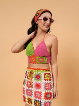 Velvery - Crochet Beach Bralette - Multi Color