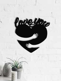 eCraftIndia - "Love You" Valentine Theme Black Wood Wall Art Cut out