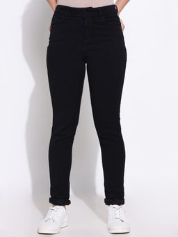 SHOWOFFFF - Basic Womens Solid Black Slim Fit Jeans