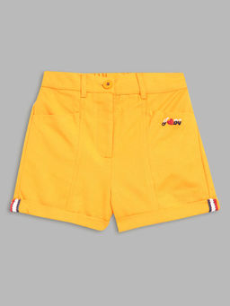 Blue Giraffe - Girls Yellow Pure Cotton Shorts