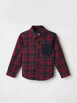 Blue Giraffe - Boys Multi-Color Pure Cotton Collar Neck Shirt