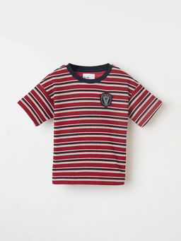 Blue Giraffe - Boys Maroon Polycotton Round Neck T-Shirt