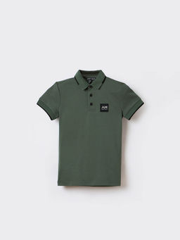 Antony Morato - Boys Green Pure Cotton Collar Neck Polo T-shirt