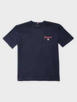 Tommy Hilfiger - Boys Blue Cotton Crew Neck T-shirt