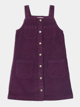 Tommy Hilfiger - Girls Purple Cotton Shoulder Straps Dress