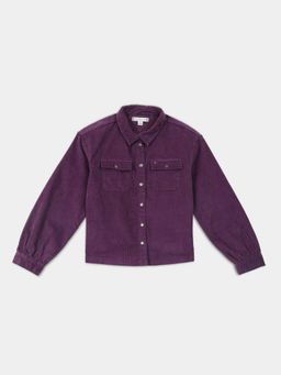 Tommy Hilfiger - Girls Purple Cotton Collar Neck Shirt