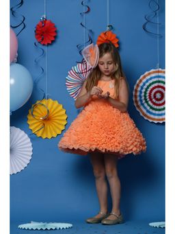 CASA NINOS - Neon Orange Butterfly Dress