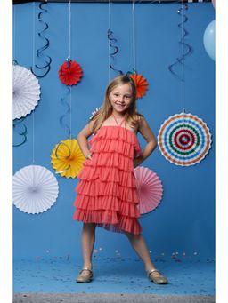 CASA NINOS - Peach Ruffled Layer Dress