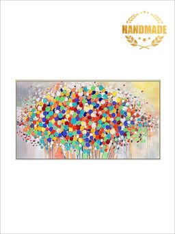 The Handmade Flair - Yellow Blue Abstract Printed Wall Art