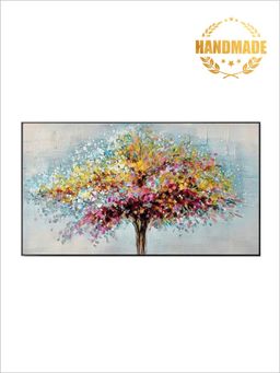 The Handmade Flair - Blue Grey Abstract Painting Wall Art (40x30 Inches)