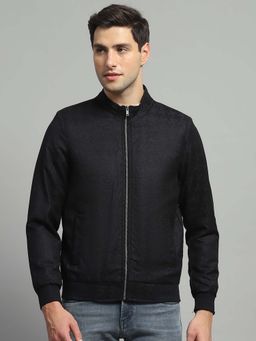 Monte Carlo - Black Self Design Regular Jacket