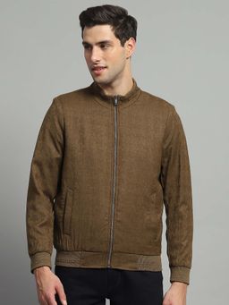 Monte Carlo - Mustard Self Design Regular Jacket
