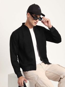 R&B - Black Solid Regular Jacket