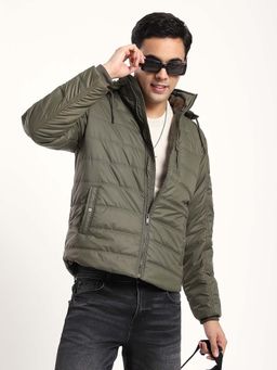 R&B - Olive Solid Regular Jacket
