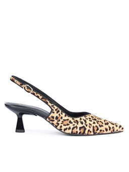 Saint G - Jeanne Leo Print Leather Mule Heels