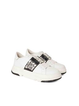 Saint G - Aifric Crystal White Leather Sneakers