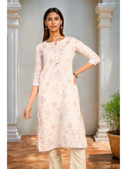 Soch - Womens Cotton Blend Floral Print Kurta with Sequins