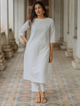 Okhai - Together Mirror Work Organic Cotton Kurta Pant Set