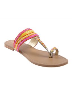 PREET KAUR - Neon Cutdana Kolhapuri Flats
