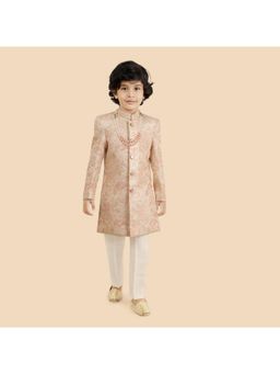 ETHNIKS NEURON - Pink Embroidered Sherwani with Pant and Mala