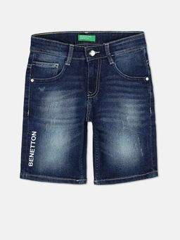 United Colors of Benetton - Boys Navy Blue Solid Shorts