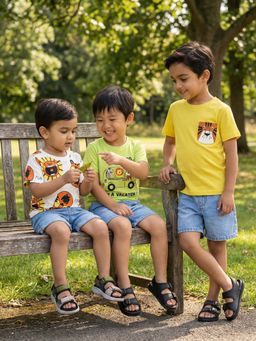 Nautinati - Boys' Cotton All-over Animal Printed T-shirt Pack of 3