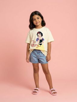Nautinati - Girls' Cotton Disney Snow White Printed T-shirt