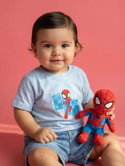 Nautinati - Boys' Cotton Marvel Spiderman T-shirt with Snap Buttons