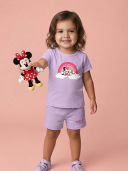 Nautinati - Girls Cotton Disney Printed T-shirt and Shorts (Pack Of 2)