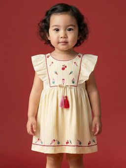 Nautinati - Girls' Embroidered Woven Frock