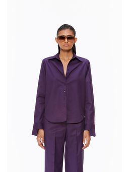 Qua - Purple Angular Cuff Shirt