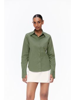 Qua - Green Angular Cuff Shirt