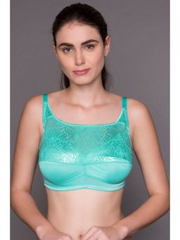 Zivame - Jacquard Lace Wirefree Cami Bra With Seamed Non Stretch Cups - Blue 6