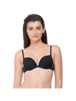 Zivame - Laser Wings Smooth Lace Gentle Lift Pushup Bra - Black