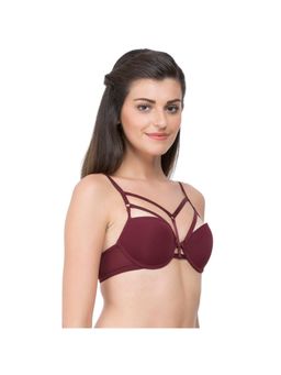 Zivame - Cage Neck Gentle Smooth Pushup Bra - Burgundy