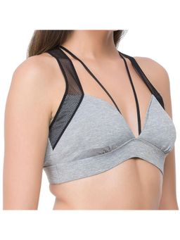 Zivame - Made To Layer Mesh Back Triangle Cup Padded Bralette - Black