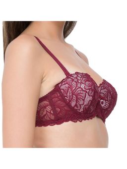 Zivame - Cuppa Contrast Explosive Pushup Balconette Neckline Bra - Burgundy