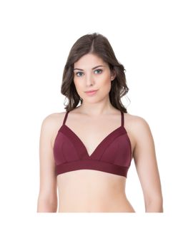 Zivame - Made To Layer Strappy Back Triangle Cup Padded Bralette - Burgundy